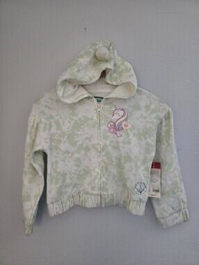 Green Tie Dye Unicorn Hoodie For Girls Sizes 6 & 10